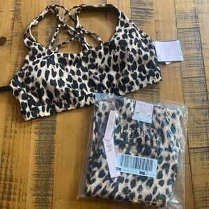 Victorias Secret sport leopard active set NWT